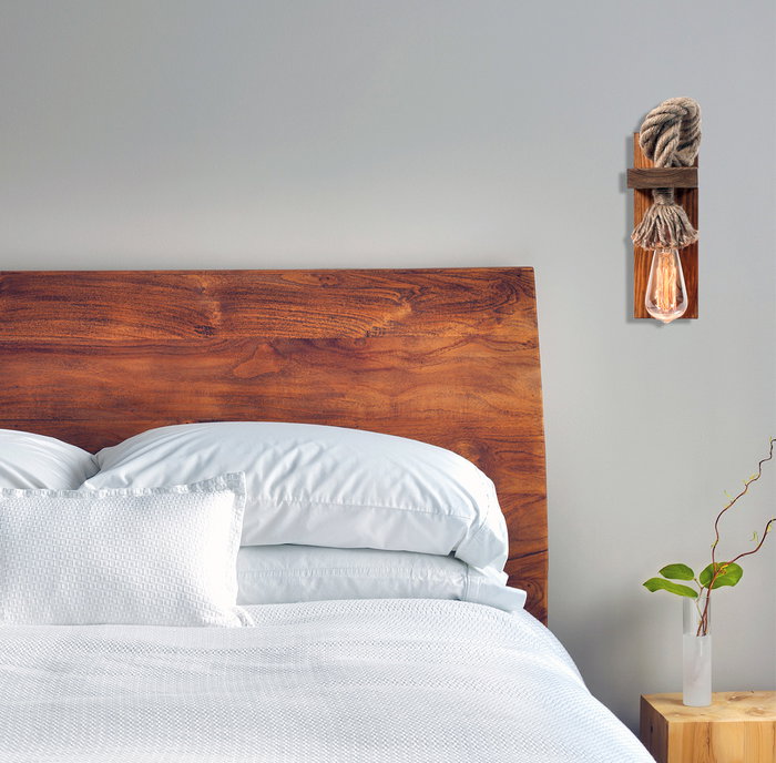Opviq KN14 Lámpara de pared de madera de abeto Marrón y Oro Opviq KN14 Lámpara de pared de madera de abeto Marrón y Oro